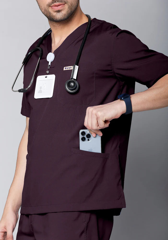 Men's Scrubs - Classic Color Wine