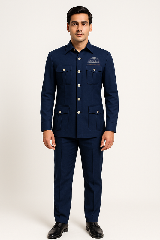 ComfortCruise Safari Suit Driver Uniforms - Color Navy Blue