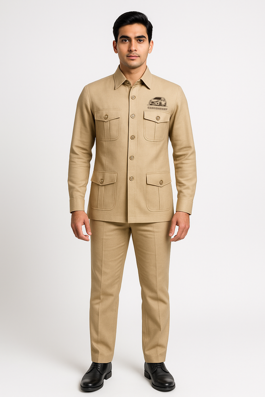 EliteDrive Safari Suit Driver Uniforms - Color Beige
