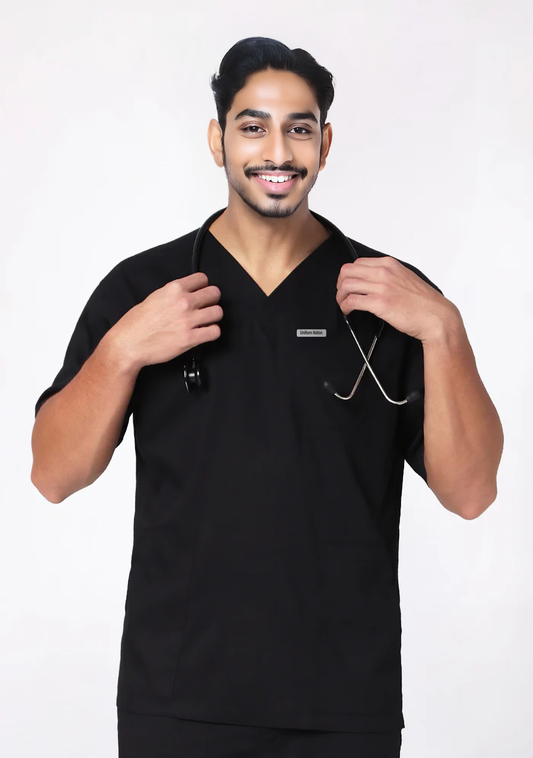 Men's Scrubs - Flex4 V-Neck Active Color Black