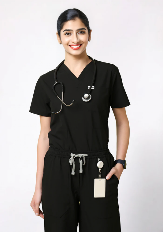 Women's Scrubs - Flex4 V-Neck Active Color Black