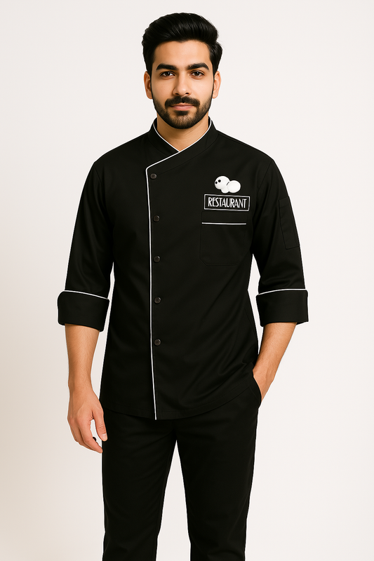 ChefID 3/4 Sleeve Coat - Color Black