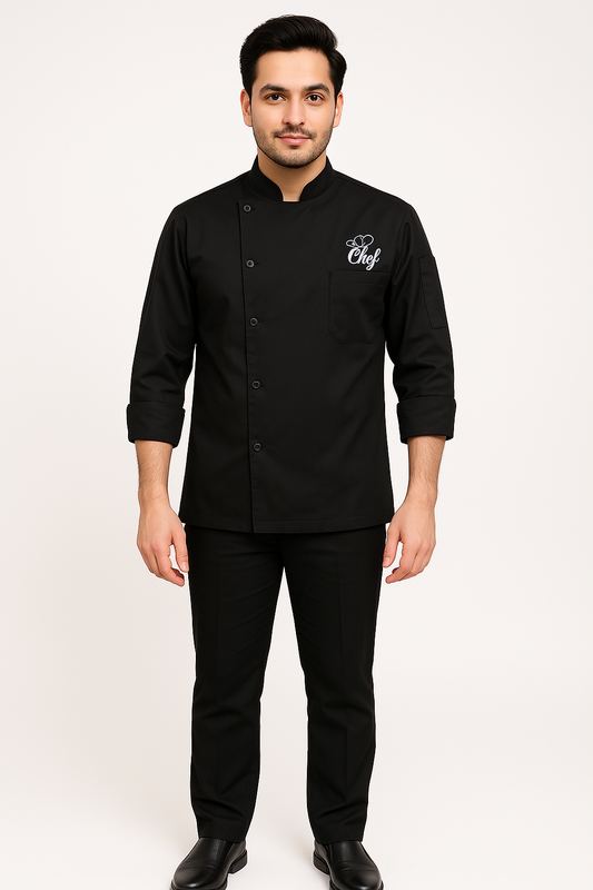 SnapFit Custom Chef Coat - Color Black