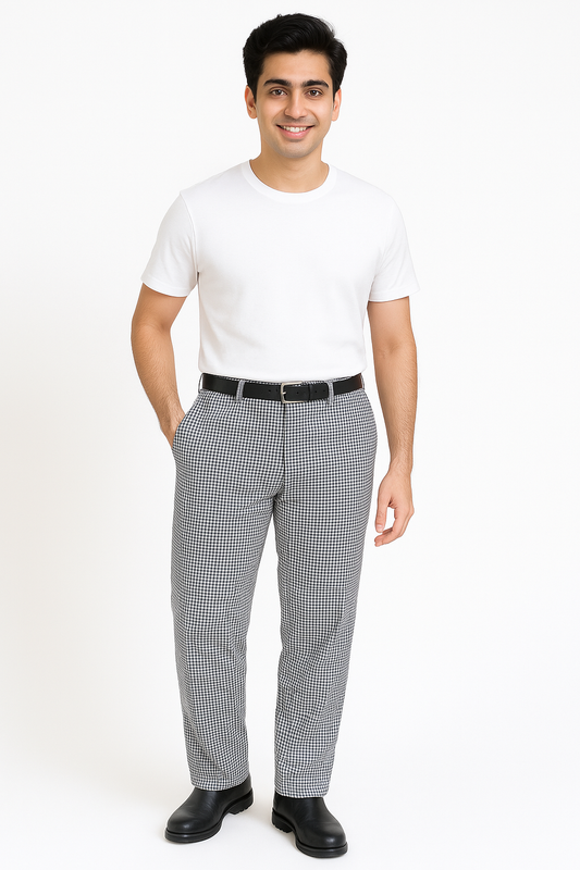 Striped Chef Trousers - Color White & Black