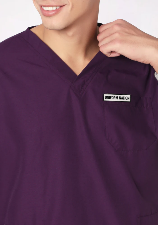 Men's Scrubs - Classic Longsleeves Color Wine