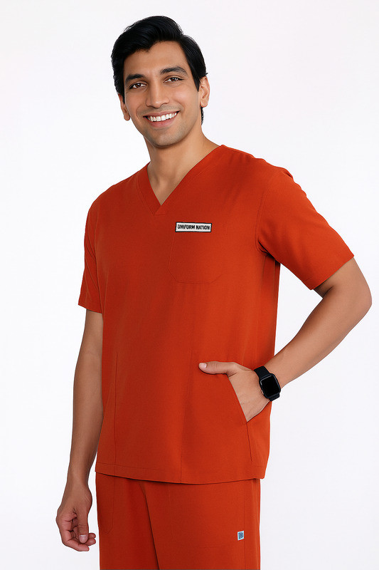 Men's Scrubs - Classic Color Rust