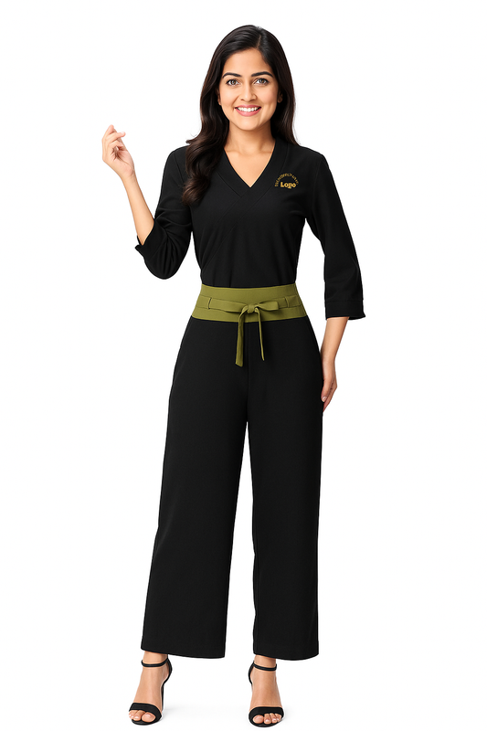 Designer Salon Work Dress (2 Piece) - Color Black