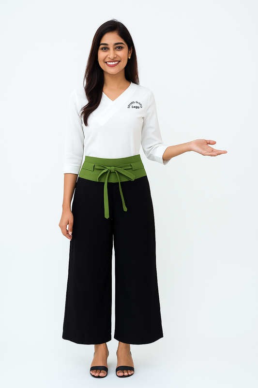 Designer Salon Work Dress (2 Piece) - Color White