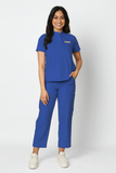 Women's Scrubs - Classic Mandarin Collar Color Galaxy Blue