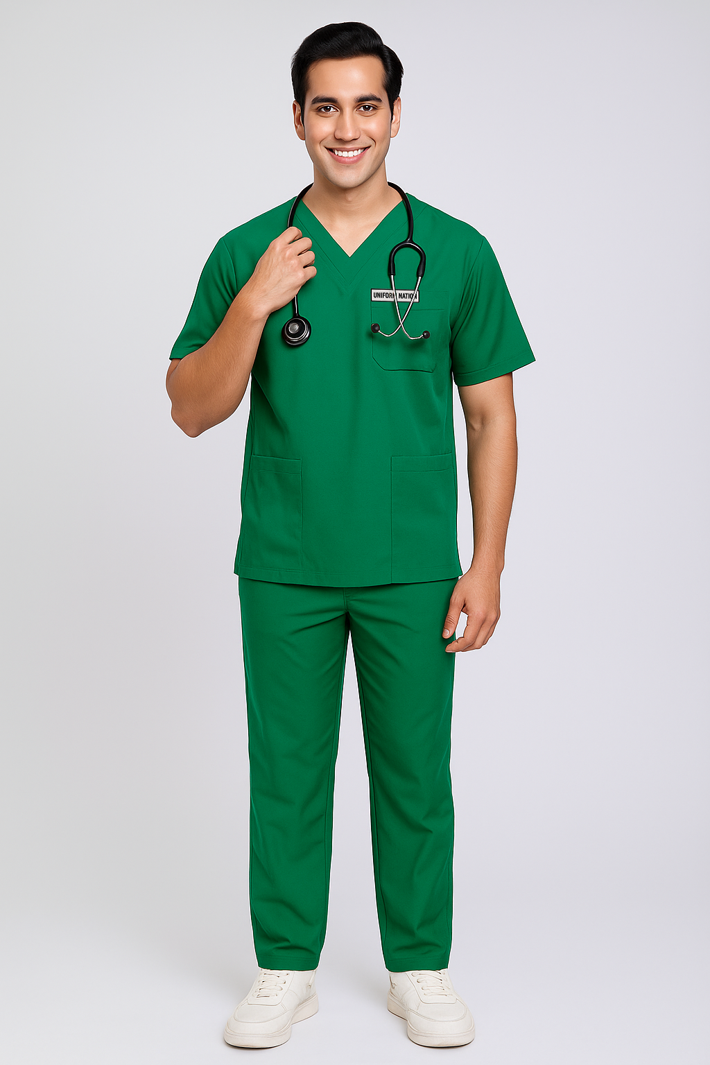 Men's Scrubs - Classic Emerald Green