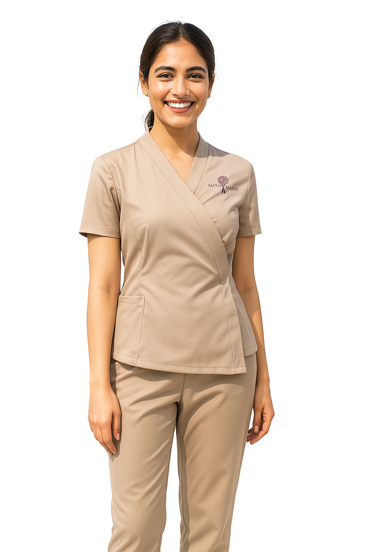 Beauty Workwear Belted Style (2 Piece) - Color Beige