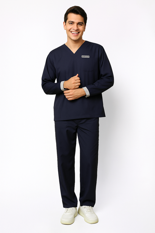 Men's Scrubs - Classic Longsleeves Color Navy