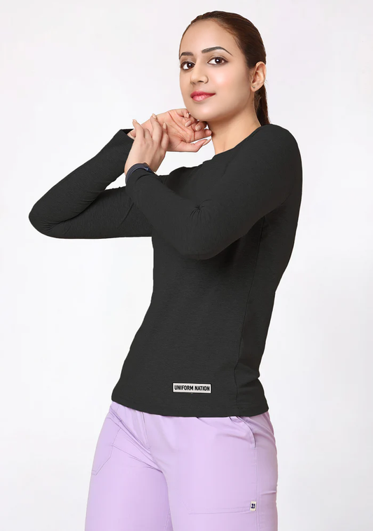 Women's Underscrubs Half Sleeves - Color Charcoal