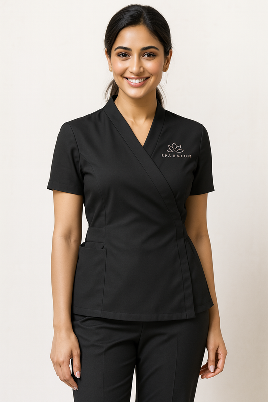 Beauty Workwear Belted Style (2 Piece) - Color Black