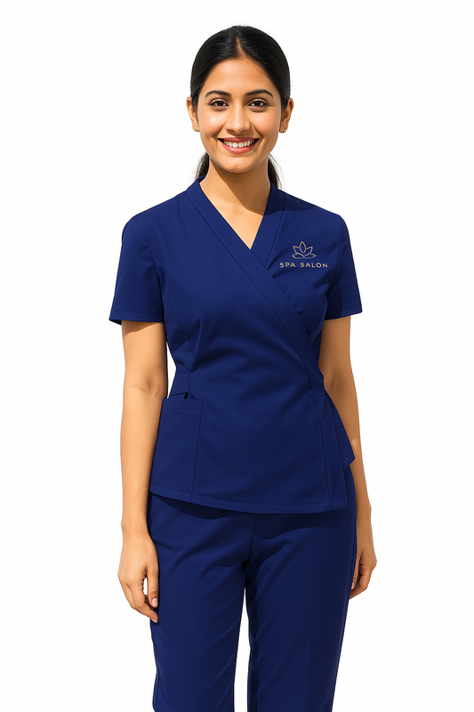 Beauty Workwear Belted Style (2 Piece) - Color Navy Blue