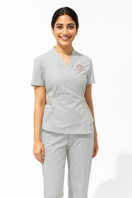 Beauty Workwear Belted Style (2 Piece) - Color White