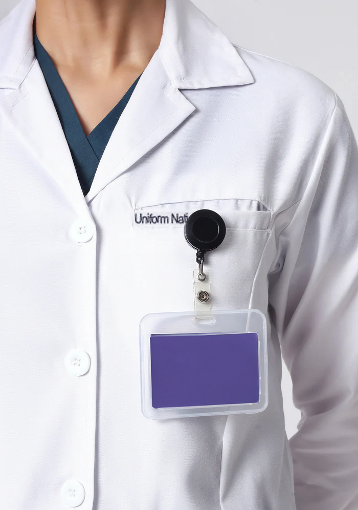 Women's Lab Coat Apron - Short Length Long Sleeve