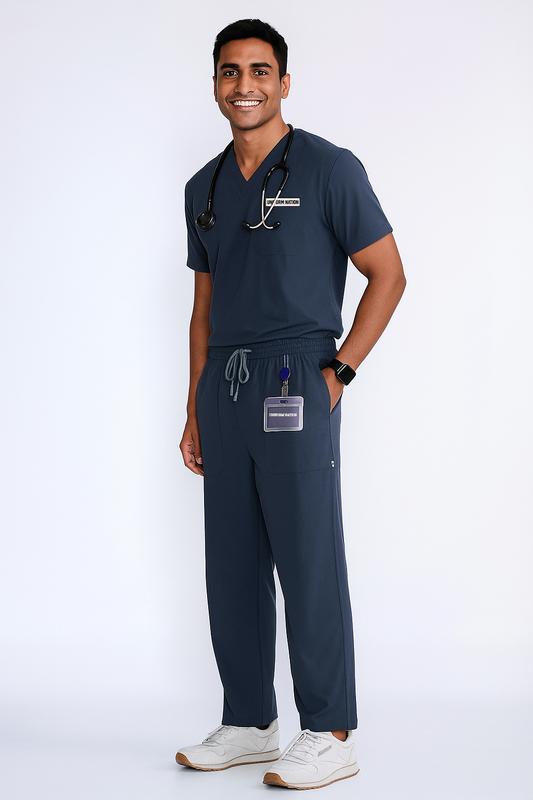Men's Scrubs - Flex4 V-Neck Active Color Steel Grey