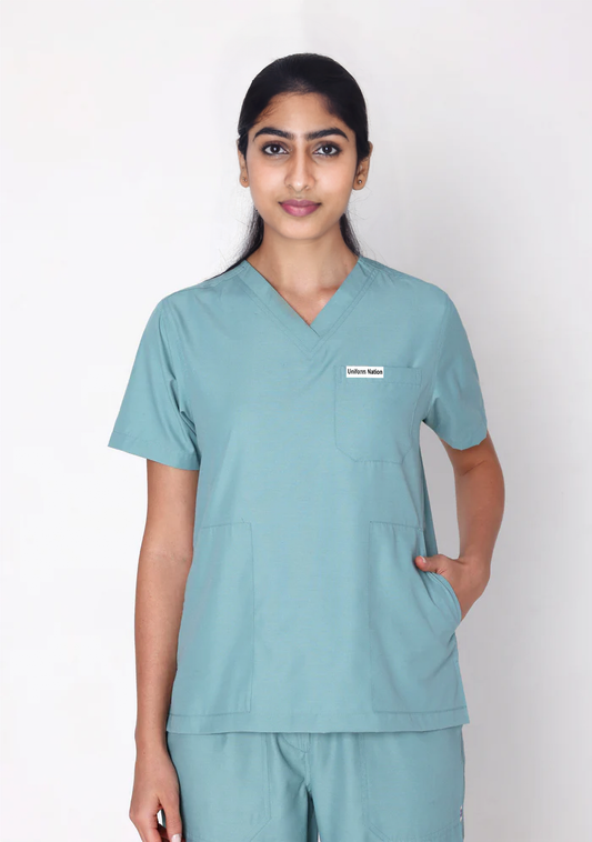 Women's Scrubs - Classic 5 Pockets Color Eucalyptus