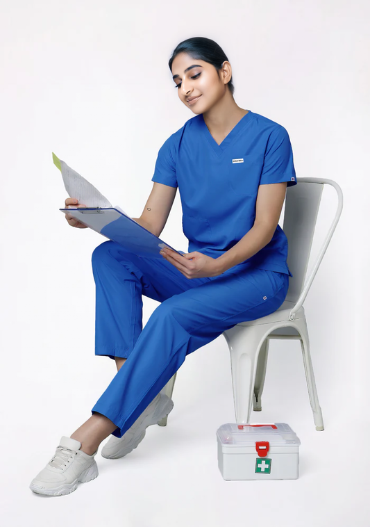 Women's Scrubs - Classic 5 Pockets Color Galaxy Blue