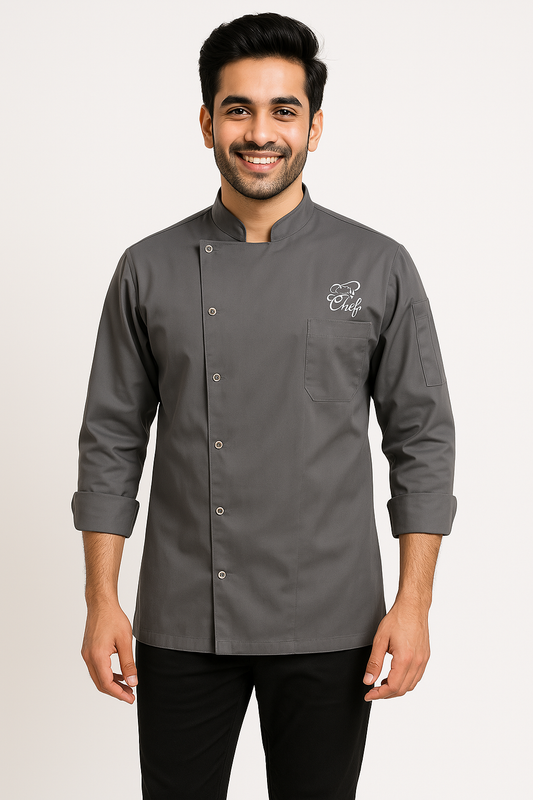 SnapFit Custom Chef Coat - Color Dark Grey