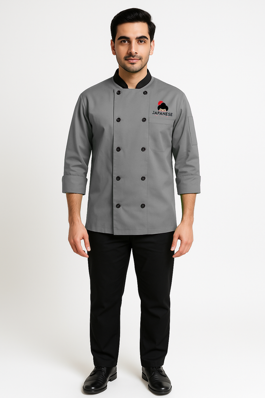 ChefRegal 3/4 Sleeve Chef Coat - Color Grey