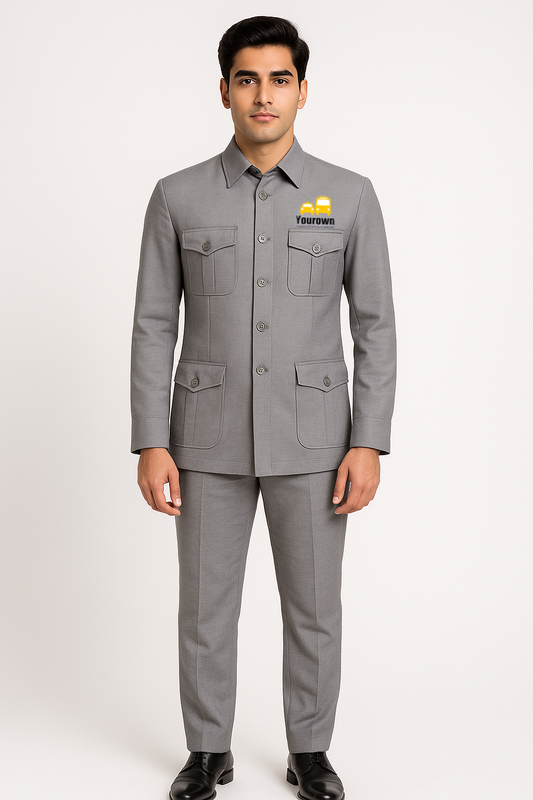 EliteDrive Safari Suit Driver Uniforms - Color Grey