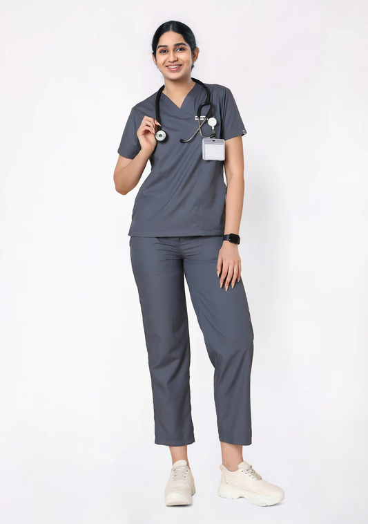 Women's Scrubs - Classic 5 Pockets Color Heather Grey
