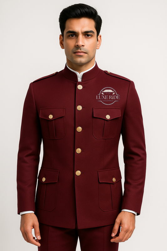 ExecRoute Safari Top Driver Uniforms - Color Maroon