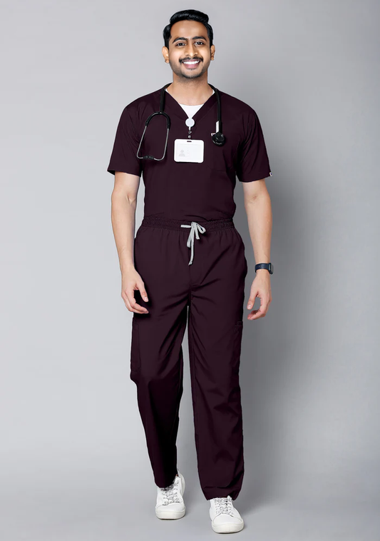Men's Scrubs - Classic Color Wine