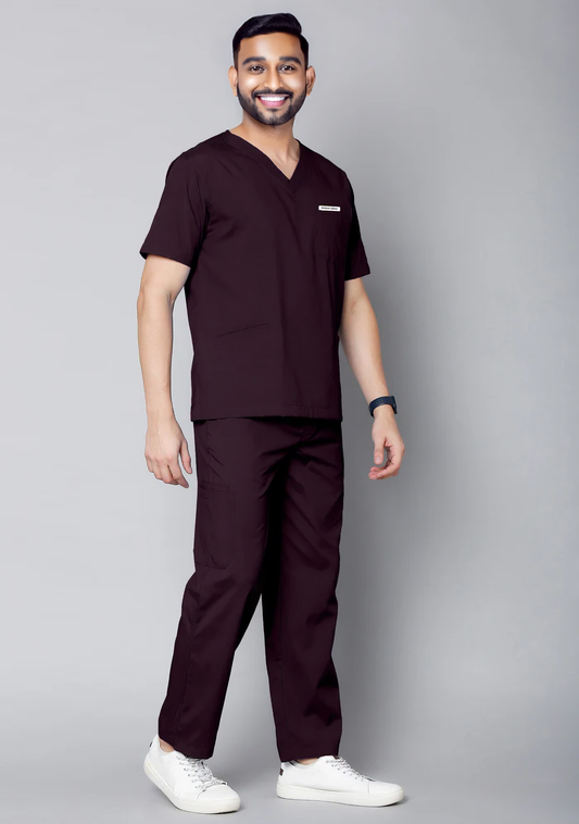 Men's Scrubs - Classic Color Wine