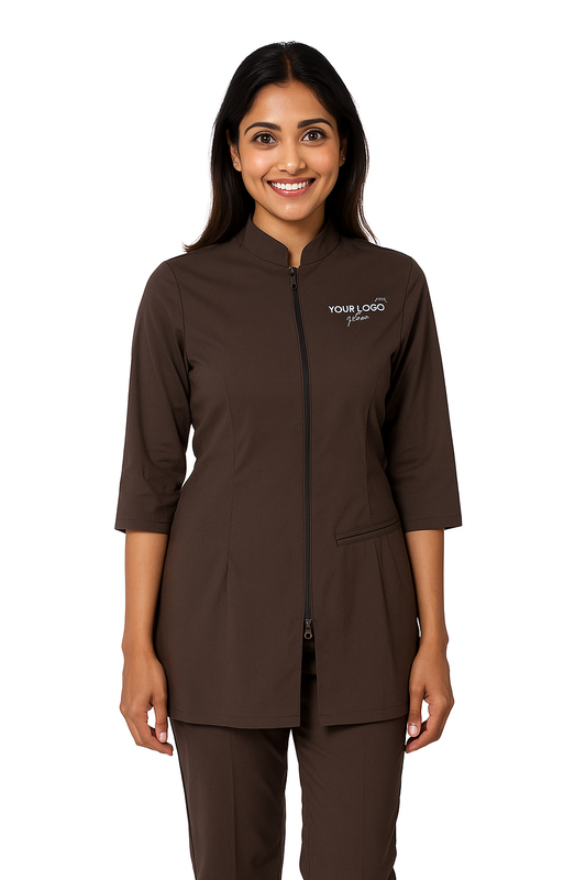 Salon Style Tunic - Color Brown
