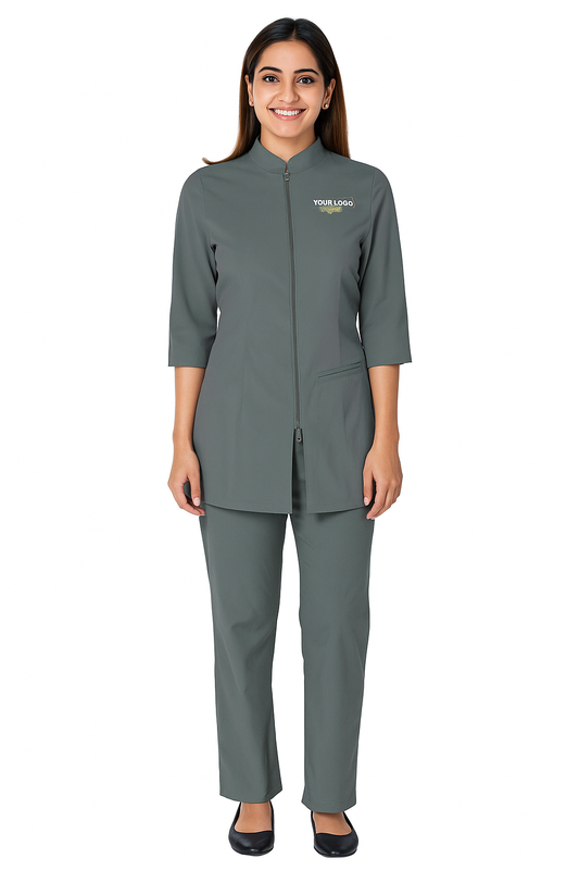 Salon Style Tunic - Color Grey