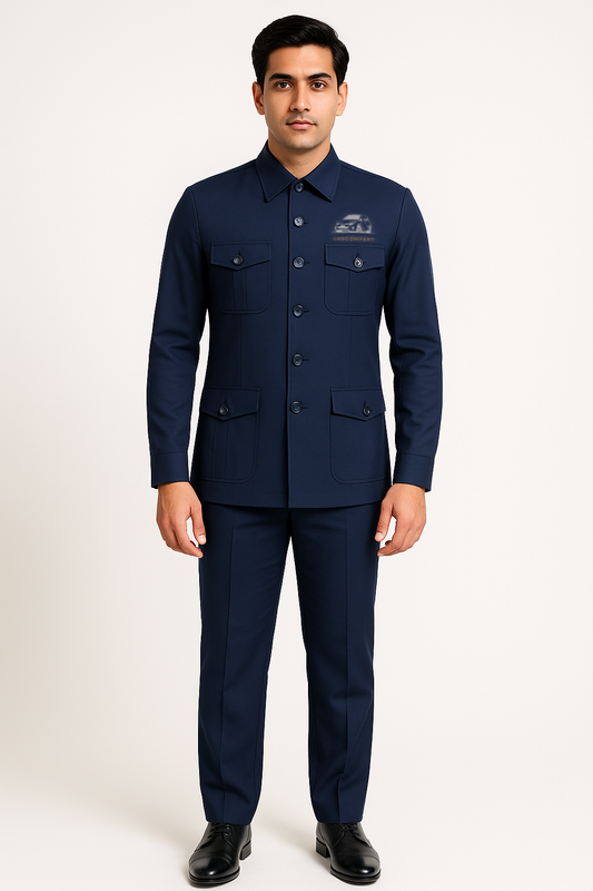EliteDrive Safari Suit Driver Uniforms - Color Navy Blue