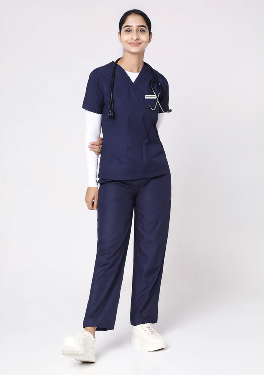 Women's Scrubs - Classic 5 Pockets Color Navy