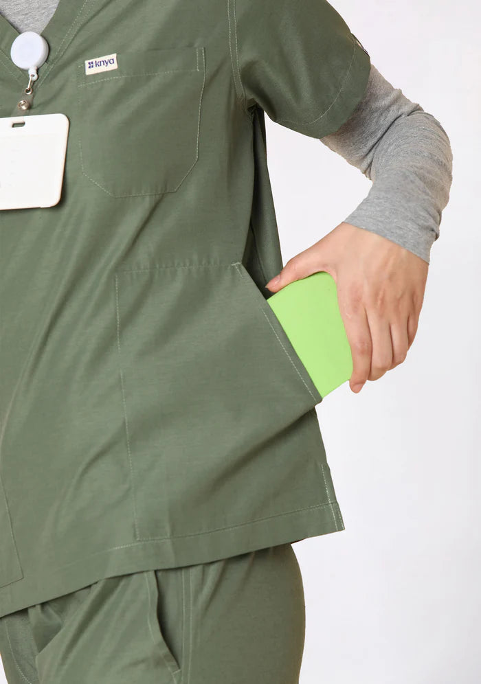 Women's Scrubs - Classic 5 Pockets Color Olive