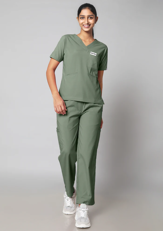 Women's Scrubs - Classic 10 Pockets Color Olive