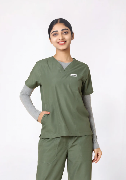 Women's Scrubs - Classic 5 Pockets Color Olive