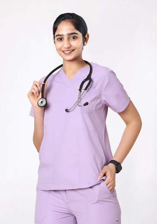 Women's Scrubs - Classic 5 Pockets Color Pastel Lilac