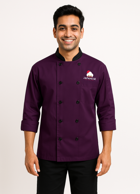 ChefRegal 3/4 Sleeve Chef Coat - Color Purple