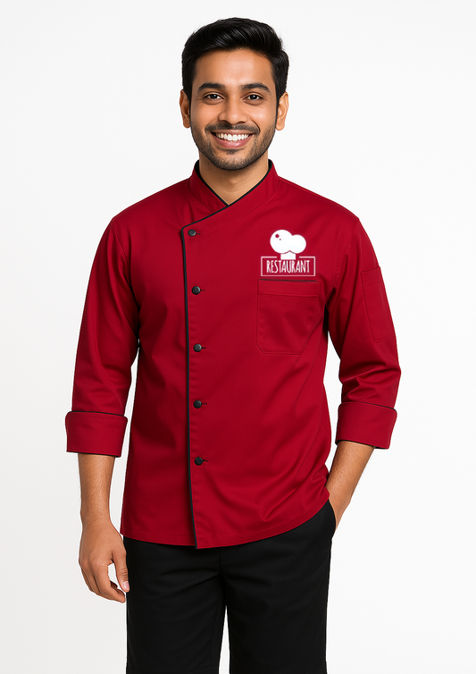 ChefID 3/4 Sleeve Coat - Color Red