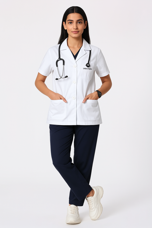 Women's Lab Coat Apron - Short Length/Sleeve