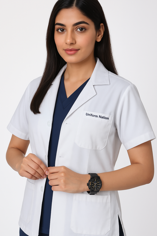 Women's Lab Coat Apron - Short Length/Sleeve