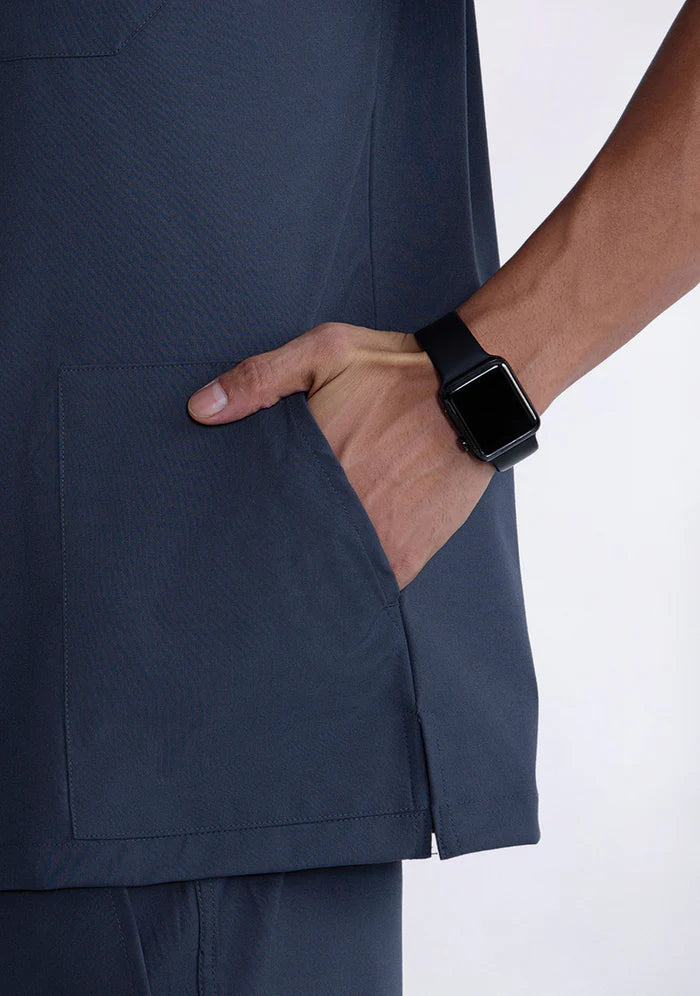 Men's Scrubs - Flex4 V-Neck Active Color Steel Grey