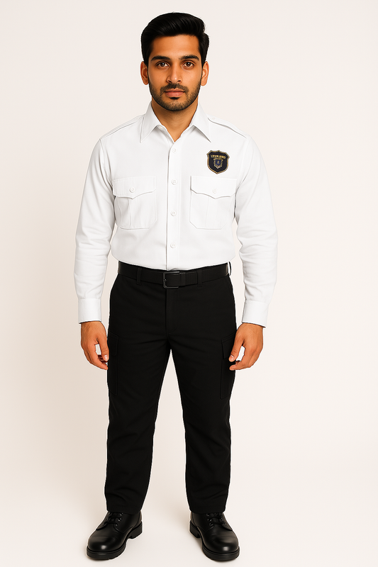 PrimeGuard Polo Security Guard Shirt - Color White