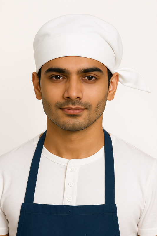 Wrap Chef Cap - Color White