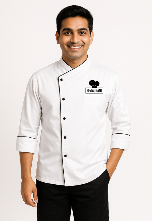 ChefID 3/4 Sleeve Coat - Color White