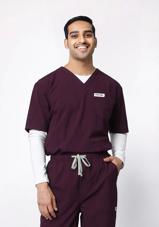 Men's Scrubs - Flex4 V-Neck Active Color Wine
