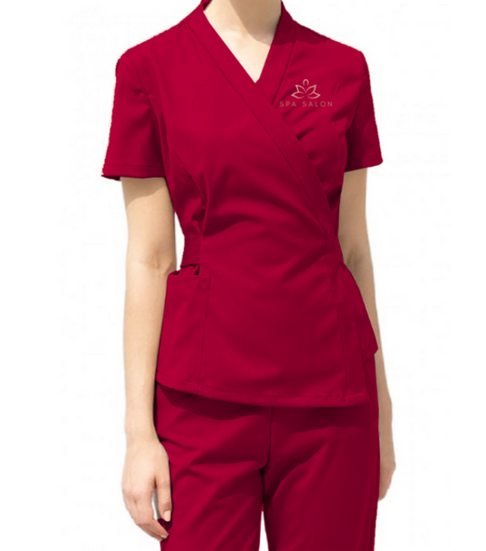 Beauty Workwear Belted Style (2 Piece) - Color Red