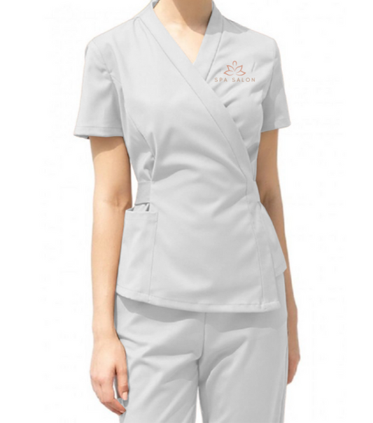 Beauty Workwear Belted Style (2 Piece) - Color White